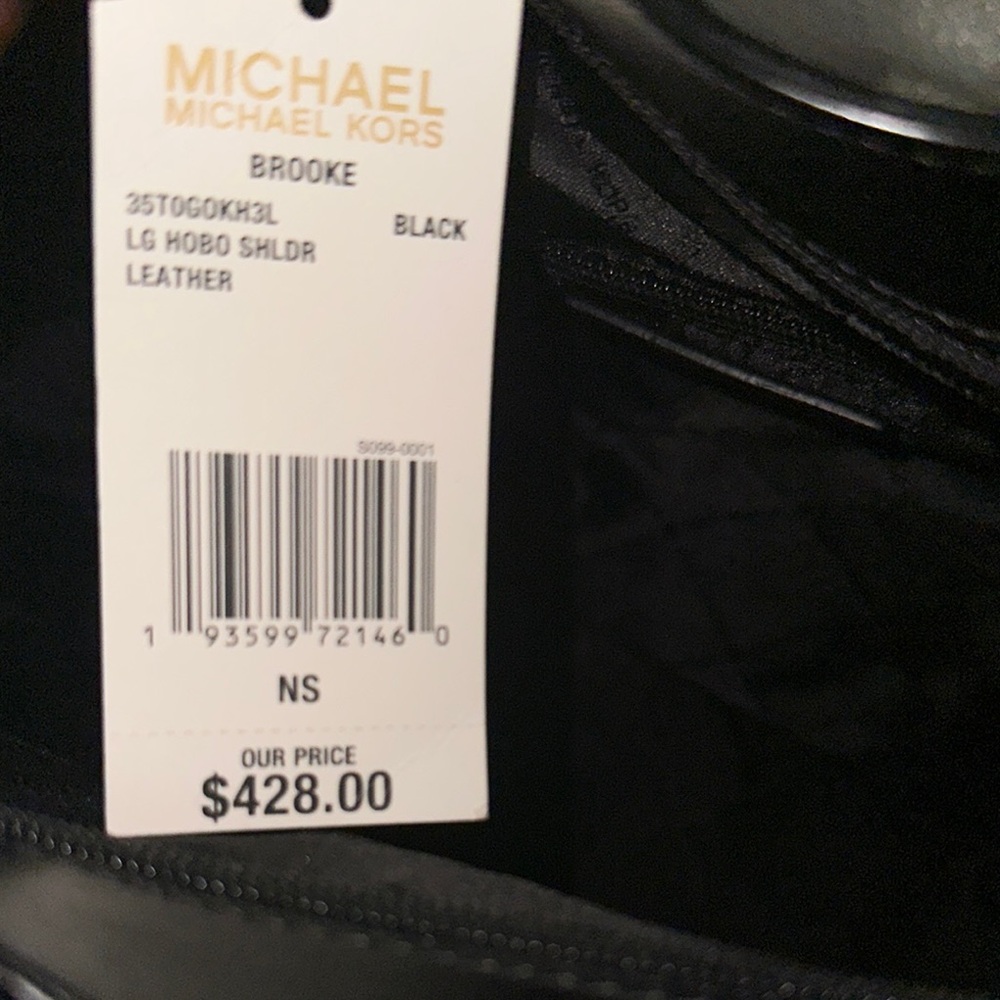 MICHAEL KORS BROOKE LARGE HOBO SHLDR LEATHER BLACK COLOR AND - Picture 13 of 16